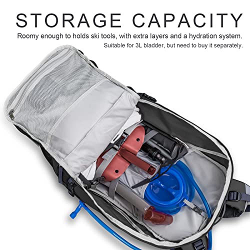 Unigear Ski Hydration Backpack, 30L Snowboard Travel Bag 900D Polyester Water-resistant Backpack for Skiing, Hiking, Camping