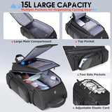 RAINSMORE Bike Bags for Bicycle Rear Rack 15L Waterproof Bike Ebike Trunk Pannier Saddle Bag with Rain Cover Bike Accessories Backpack Shoulder Bag for Commuter Travel Outdoor, Black