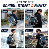 Bluboon Clear Backpack for Stadium Events 12×6×12 See-Through Stadium Approved Small Clear Bag for Concert Sports Outdoor (Black, Mini-12)