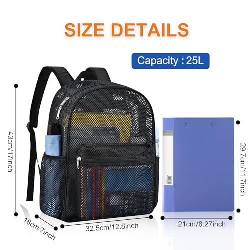 Oraben Heavy Duty Mesh Backpack for Beach Work, Mesh Bookbag 25L