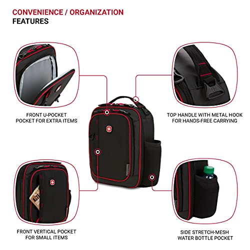 SwissGear 3999 Insulated Lunch Bag, Black/Red