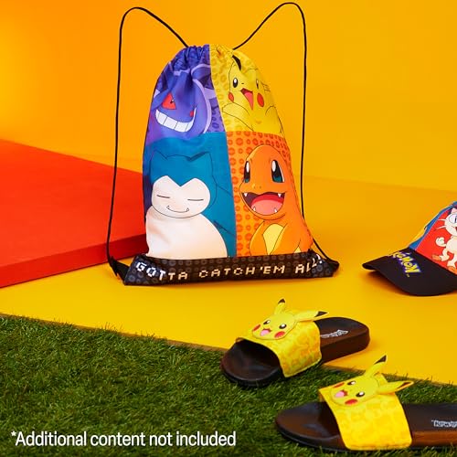 Pokemon Kids Drawstring Bag - Pikachu String Swim Bag for School (Multi)