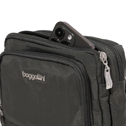 Baggallini Trifecta RFID Wallet Crossbody - 8"x6" Crossbody Bag for Women Convertible Fanny Pack Belt Bag