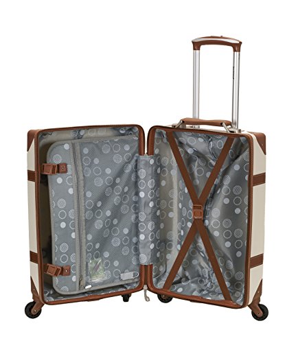 Rockland Stage Coach 20-Inch Rolling Trunk, White, 20-Inch