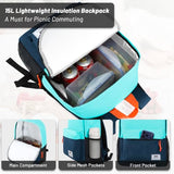 MIER Insulated Backpack Cooler Small Leakproof Lunch Back Pack with Coolers Lightweight Cute Lunch Bag for Women Men to Work, Picnics, Camping, Park Day Trips, 15 L, Blue