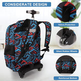 Tilami Rolling Backpack for Boys and Girls,Shark attack