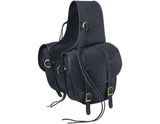 Tough 1 Soft Leather Saddle Bag Black