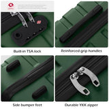 Coolife Luggage 3 Piece Set, Lightweight Durable Hardshell Suitcase set with 360° Spinner Wheels, TSA-approved Lock, Checked Family Travel Luggage sets, 20/24/28 Inch, Dark Green