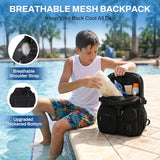 QIXIHU Mesh Backpack for School, Heavy Duty Large Capacity Bookbag, Breathable See Through Clear Beach Bag with Detachable Coin Purse for Kids, Girls, Boys, Net Backpack for Sport Gym Travel Pool