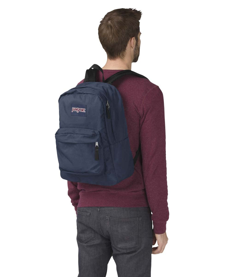 JanSport SuperBreak One Backpack Navy - Durable, Lightweight Bag with 1 Main Compartment, Front Utility Pocket with Built-in Organizer - Premium Backpack
