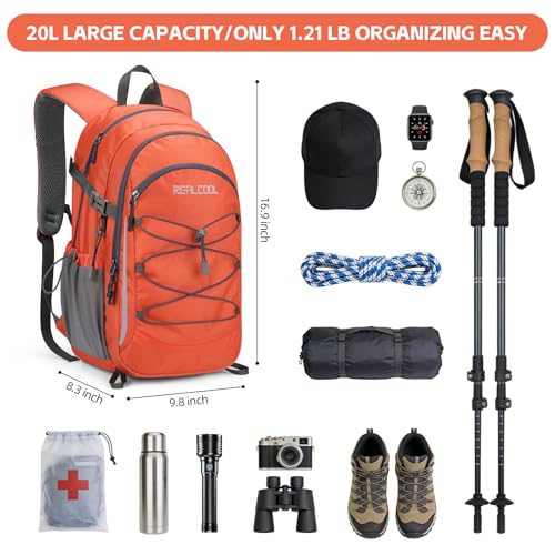 RealCool 20L Lightweight Hiking Backpack, Waterproof Daypack for Camping