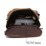 Jahomieo Vintage Canvas Backpack Casual Travel Rucksack 15.6inch Laptop Daypacks Hiking Camping Backpack