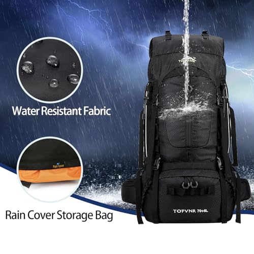 Blackpongo 75L Hiking Backpack, Water Resistant Lightweight Outdoor Sport Daypack Travel Bag for Camping Climbing Touring
