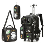 Meetbelify Kids Rolling Backpack with Wheels for Elementary Preschool Students Boys Travel Luggage Carry on Backpack for Boys Ages 6-8