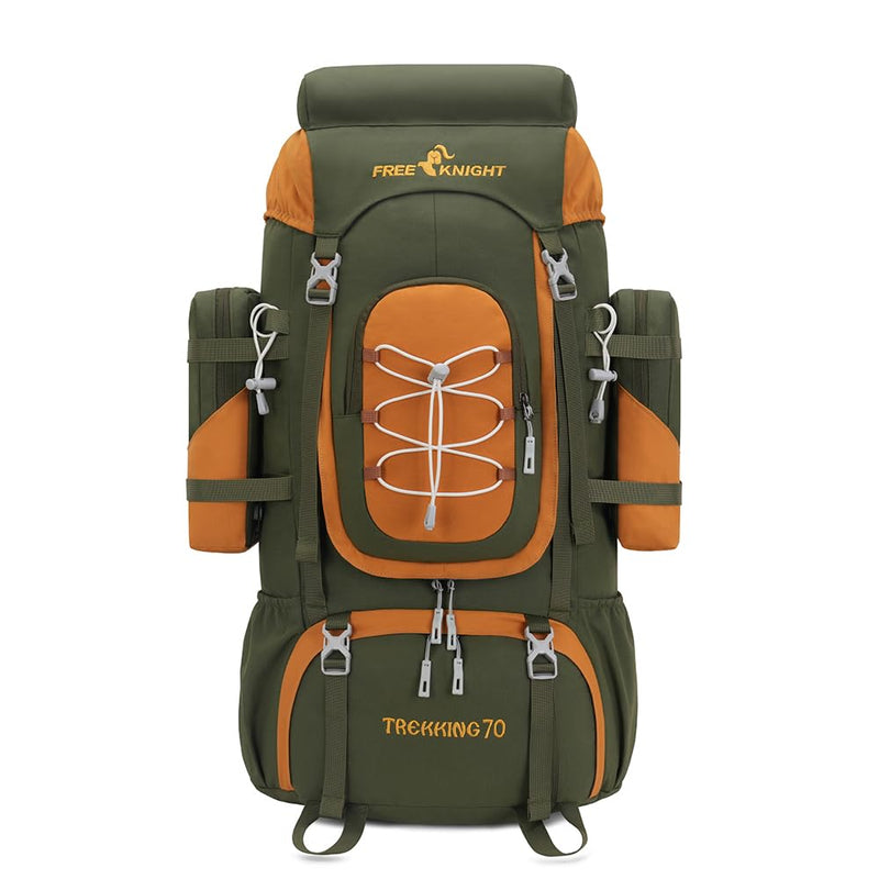 Bseash 70L (65+5) Waterproof Hiking Camping Backpack with Rain Cover, Outdoor Sport Travel Daypack for Climbing Touring (Army Green)
