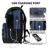 WOLT Laptop Backpack with USB Charging Port Fits Up to 17 Inch Laptop, College Backpack for Men Women, Computer Business Bookbag, Navy