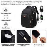 Della Gao Laptop Backpack for Men, Large Anti-Theft Business Travel Backpack with USB Charging Port, Water Resistant College Computer Bag for Men/Women for 17 Inch Laptop and Notebook
