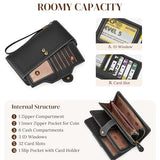 S-ZONE Wallets for Women Leather RFID Blocking Small Phone Wristlet Purse with Card Slots Womens Wallet Card Holder
