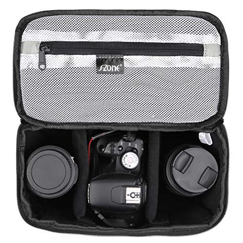 S-ZONE Padded Foldable Bag for DSLR SLR Camera TLR Sony Canon Nikon or Flash, grey, M, Foldable, padded, lightweight