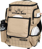 Dynamic Discs Ranger | Disc Golf Backpack With 20+ Disc Capacity | Bag for Men, Water Bottle Holder + Retriever Holster, Accessories, Gifts (Sandstone)