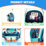 Meetbelify Kids Rolling Backpack with Wheels for Boys Elementary Students Kids Travel Luggage Carry on School Backpack for Boys Ages 6-8