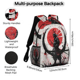 Backpack Japanese Samurai School Shoulder Bag Large Waterproof Durable Bookbag Laptop Daypack for Students Teens Girls Boys Elementary Multi78
