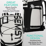 SEMSTY Ski Boot Bag, 55L Waterproof Snowboard & Ski Boots Travel Backpack for Boots, Helmet, Goggles, Gloves & Accessories