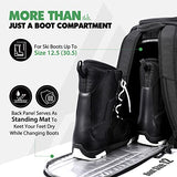 Hikenture Ski Boot Bag Backpack, 50L Padded Ski Bag Snowboard Boot Bag with Drain Holes, Large Capacity Water-Resistant Ski Travel Bag for Ski Boots, Helmet, Goggles, Clothes, Gloves, Snowboard Gear