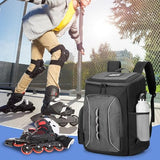 DSLEAF Roller Skate Bag with Large Capacity, Ice Skate Bag Backpack Holds Shoes Up to US Men Size 13, Figure Skate Bag with Multiple Pockets for Inline, Figure, Quad, Speed, Hockey Skating