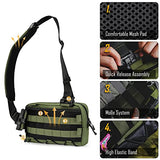 TACTICAL_GEEK Cache L3 EDC Sling Bag Chest, Lightweight Shoulder Daypack, 500D Nylon, Travel Hiking Concealed Carry,Crossbody Bag, Tactical Backpack, Hiking Ambidextrous Strap Green