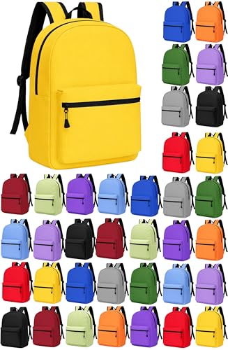 Winterlace 36 Pack Backpack Bulk 17-inch Zippered Bags Outdoor Travel Kids School Students Unisex Wholesale