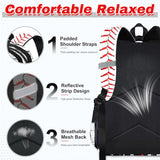 Labfen Baseball Backpack for School, 4PCS Boys Backpack with Lunch Box
