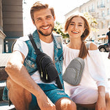 S-ZONE Leather Sling Bag for Women Men RFID Blocking Small Crossbody Sling Backpack Purses Chest Bags Travel Cycling Hiking