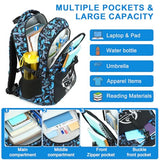 Bluboon Boys School Backpack, Lightweight Kids Bookbag for Elementary and Middle School, Water-Resistant Student Backpack Fits 15.6 Inch Laptop, Chest Strap, Multiple Pockets