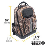 Klein Tools 62800BPCAMO Backpack Tool Bag, Tradesman Pro Extra-Large 40-Pocket Jobsite Camo Tool Backpack with Molded Bottom, Charging Port