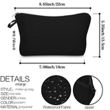 Deanfun Makeup Case Small, Cosmetic Zipper Bag Waterproof for Purse Mini, Women Cute Traveling Accessories Pouch for Ladies Thanksgiving Christmas Gifts(Solid Black D2-51705) 8.65" x 5.35" x 0.78"