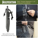 MAXPEDITION Platy Pocket Organizer, Durable EDC Tool Pouch for Men, Neck Wallet with Paracord Lanyard, Holds Flashlight, Multitool, Pen, Notebook (Wolf Gray, 4" x 6")