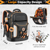 LOKASS 18.1-Inch Tool Backpack, 75 Pockets, Black