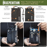 MAXPEDITION Platy Pocket Organizer, Durable EDC Tool Pouch for Men, Neck Wallet with Paracord Lanyard, Holds Flashlight, Multitool, Pen, Notebook (Black, 4" x 6")