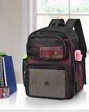 MAY TREE Mesh Backpack, 28L Heavy Duty Large Capacity Beach Bag, Black