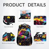 COOPASIA Boys Backpack, 17 Inch Gamer School Bag for Kids Teens; Large Capacity Video Game Bookbag Featuring Multiple Internal Organizer Pockets for Elementary and Middle School