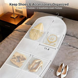 MISSLO 2-in-1 Wedding Dress Garment Bag with 5 Bride Accessories Pockets 70" Dress Bags for Gowns Long with Adjustable Handles Trifold Dresses Cover for Travel and Closet Storage, White