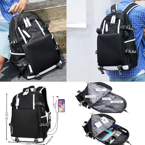 Ansigeren Basketball Player 23 Multifunction Backpack Travel Student Backpack Fans Bookbag For Men Women (A)