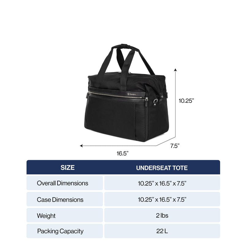 Travelpro Platinum Elite Carry on Soft Travel Underseat Tote Bag, Weekender, Overnight, Men and Women, Vintage Grey, 16.5 Inch