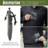 MAXPEDITION Platy Pocket Organizer, Durable EDC Tool Pouch for Men, Neck Wallet with Paracord Lanyard, Holds Flashlight, Multitool, Pen, Notebook (Wolf Gray, 5" x 7")
