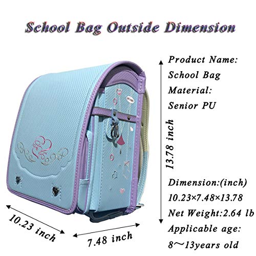 randoseru backpack japanese fully-automatic school bags girls and boys Senior PU leather light weight