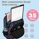 Tilami Rolling Backpack for Boys and Girls,Shark attack