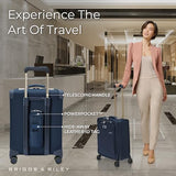 Briggs & Riley Global 21" Carry On Expandable Spinner - Luggage for International Travel, Suitcases with Wheels, Softside Rolling Bag for Men & Women, Self-Repairing Zipper - Baseline Collection, Navy