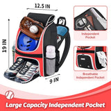Ciihars Youth Baseball Bag - Baseball Backpack Bat & Glove Holder, T-Ball & Softball Equipment & Gear,Large Main Compartment for Helmet & accessories, Fence Hook，Insulation Pocket (red)