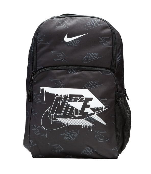 Nike 3 Brand Graphic Print Backpack – Black/White – One Size (30L)